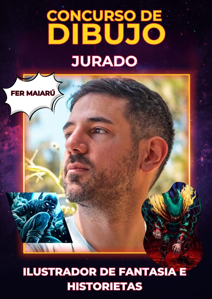Fer Maiarú, ilustrador de fantasía e historietas, jurado del Concurso de Dibujo de Tandil Con en Tandil